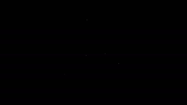 Witte lijn Hand houden speelkaarten pictogram geïsoleerd op zwarte achtergrond. Casino spel ontwerp. 4K Video motion grafische animatie — Stockvideo