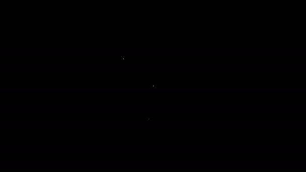 Weiße Linie Schloss mit Bitcoin-Symbol isoliert auf schwarzem Hintergrund. Kryptowährungsbergbau, Blockchain-Technologie, Sicherheit, Schutz, digitales Geld. 4K Video Motion Grafik Animation — Stockvideo