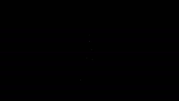 Bílá čára Bitcoin závod v hrnci ikony izolované na černém pozadí. Růst obchodních investic. Blockchain technologie, těžba kryptoměn. Grafická animace pohybu videa 4K — Stock video