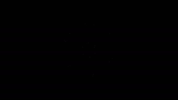 Ikone der Blockchain-Technologie in weißer Linie isoliert auf schwarzem Hintergrund. Daten zur Kryptowährung. Abstraktes Geschäft mit geometrischen Blockketten-Netzwerktechnologien. 4K Video Motion Grafik Animation — Stockvideo