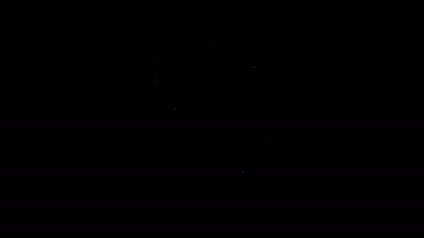 Weiße Linie Taschenlampe und Messer-Symbol isoliert auf schwarzem Hintergrund. 4K Video Motion Grafik Animation — Stockvideo