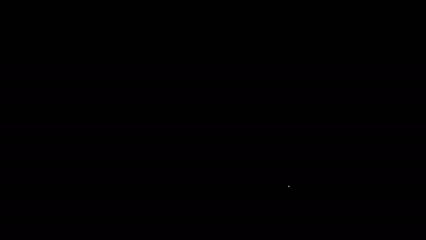 White line Cartridges Icon isoliert auf schwarzem Hintergrund. Schrotflinte Jagd Schusswaffenpatrone. Jagdgewehrkugel-Ikone. 4K Video Motion Grafik Animation — Stockvideo