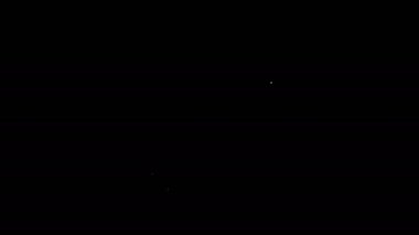 Beyaz çizgi yay ve ateş ok simgesi siyah arkaplanda izole edildi. 4K Video hareketli grafik canlandırması