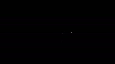 Beyaz çizgi Avı, siyah arka planda izole edilmiş hedef simgesi olan bir ayı üzerinde. Ayı ve hedefli av kulübü logosu. Tüfek merceği bir ayıyı hedef alıyor. 4K Video hareketli grafik canlandırması