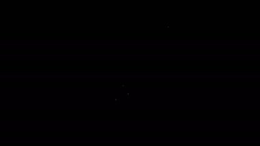 Beyaz çizgi Hunter bıçak ikonu siyah arka planda izole edildi. Ordu bıçağı. 4K Video hareketli grafik canlandırması