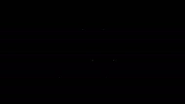 Beyaz çizgi Hunter çizme simgesi siyah arkaplanda izole edildi. 4K Video hareketli grafik canlandırması