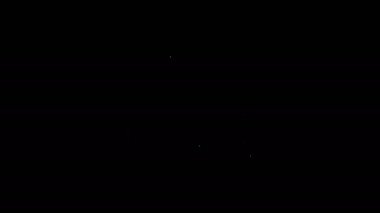 Beyaz çizgi tuzak avlama ikonu siyah arkaplanda izole edildi. 4K Video hareketli grafik canlandırması