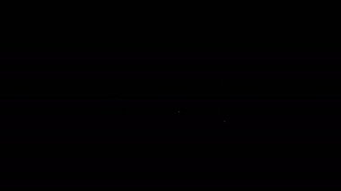 Beyaz çizgi tuzak avlama ikonu siyah arkaplanda izole edildi. 4K Video hareketli grafik canlandırması