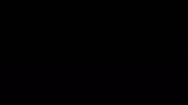 Siyah arkaplanda beyaz çizgili bir balık ağı var. Balık oltası. 4K Video hareketli grafik canlandırması