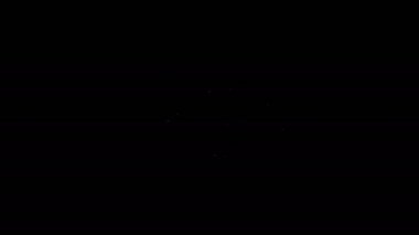 Suyun altında beyaz olta kancası ve siyah arka planda izole edilmiş balık ikonu. Balık oltası. 4K Video hareketli grafik canlandırması