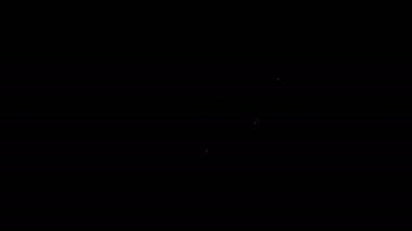 Suyun altında beyaz olta kancası ve siyah arka planda izole edilmiş balık ikonu. Balık oltası. 4K Video hareketli grafik canlandırması