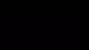 Beyaz olta kancası, siyah arka planda izole edilmiş su ikonu altında. Balık oltası. 4K Video hareketli grafik canlandırması