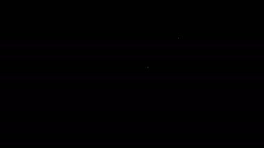 Beyaz olta kancası, siyah arka planda izole edilmiş su ikonu altında. Balık oltası. 4K Video hareketli grafik canlandırması