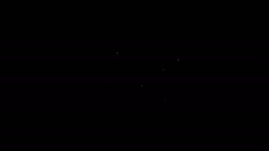 Beyaz çizgi Akıllı Ev ve ampul simgesi siyah arkaplanda izole edildi. 4K Video hareketli grafik canlandırması