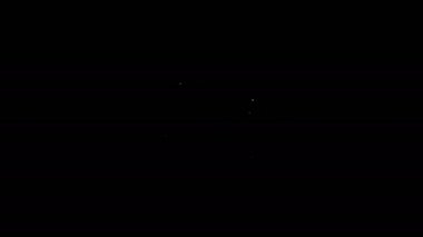 Beyaz çizgi Akıllı Ev ve ampul simgesi siyah arkaplanda izole edildi. 4K Video hareketli grafik canlandırması