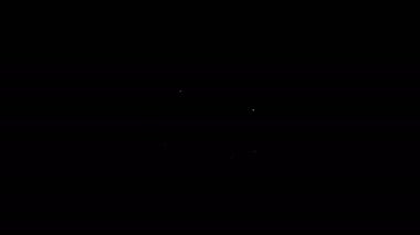 Beyaz çizgi Akıllı ev ve alarm simgesi siyah arkaplanda izole edildi. Akıllı evin güvenlik sistemi. 4K Video hareketli grafik canlandırması