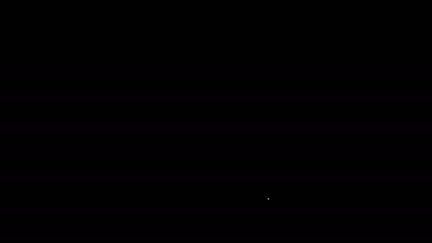 Ligne blanche Deux fusils de chasse croisés icône isolée sur fond noir. Une arme de chasse. Animation graphique de mouvement vidéo 4K — Video