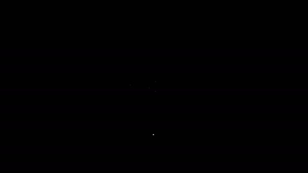 ホワイトライン黒の背景に隔離された競技アイコンを撮影するためのターゲットスポーツ。射撃範囲や射撃のための数字でクリーンなターゲット。4Kビデオモーショングラフィックアニメーション — ストック動画