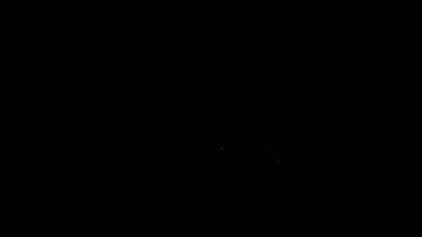Linha branca Ícone de caça armadilha isolado no fundo preto. Animação gráfica em movimento de vídeo 4K — Vídeo de Stock