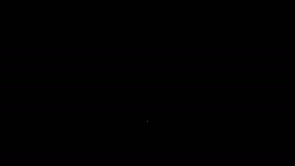 Linea bianca Pesca icona galleggiante isolato su sfondo nero. Attrezzatura da pesca. Animazione grafica 4K Video motion — Video Stock