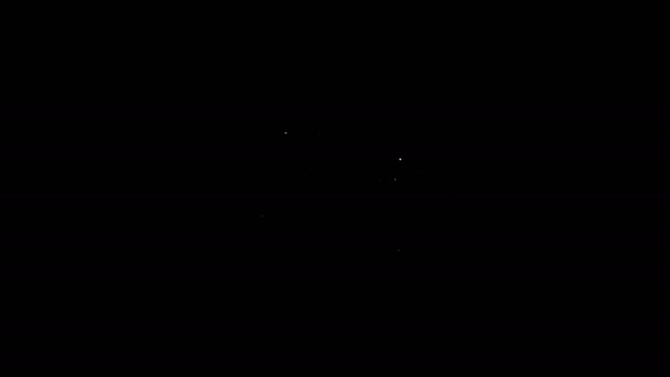 Witte lijn Slimme huis en gloeilamp pictogram geïsoleerd op zwarte achtergrond. 4K Video motion grafische animatie — Stockvideo
