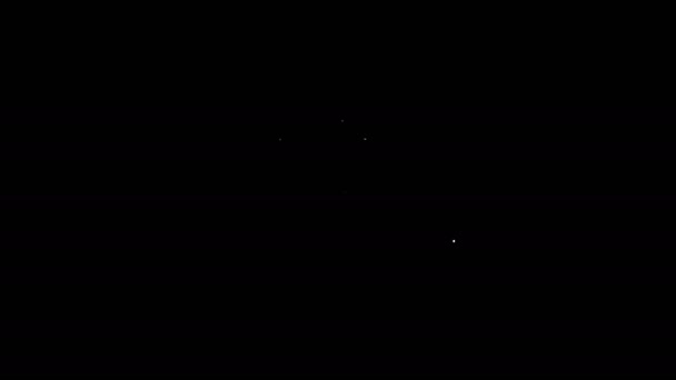 Bílá čára Počítačový monitor s inteligentní dům a žárovka ikona izolované na černém pozadí. Grafická animace pohybu videa 4K — Stock video