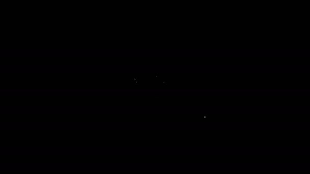 Bílá čára Laptop s chytrým domem a žárovka ikona izolované na černém pozadí. Grafická animace pohybu videa 4K — Stock video
