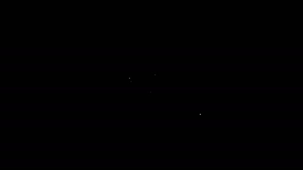 Λευκή γραμμή Laptop με εικονίδιο θερμοκρασίας σπιτιού απομονωμένο σε μαύρο φόντο. Εικόνα θερμόμετρου. 4K Γραφική κίνηση κίνησης βίντεο — Αρχείο Βίντεο