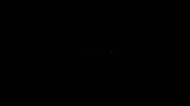 Weiße Linie Smart-Uhr mit Smart Home mit Wi-Fi-Symbol isoliert auf schwarzem Hintergrund. Fernbedienung. 4K Video Motion Grafik Animation — Stockvideo