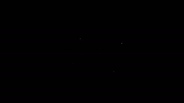 Linea bianca Icona della temperatura della Casa isolata su sfondo nero. Icona del termometro. Animazione grafica 4K Video motion — Video Stock