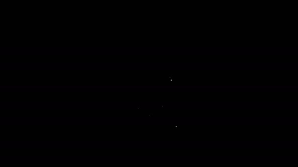 Linha branca Telefone celular com ícone de casa inteligente isolado no fundo preto. Controlo remoto. Animação gráfica em movimento de vídeo 4K — Vídeo de Stock