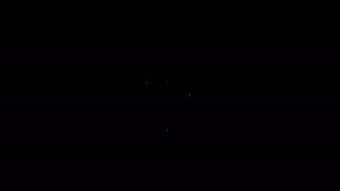Beyaz çizgi bal peteği simgesi siyah arkaplanda izole edildi. Bal hücrelerinin sembolü. Tatlı doğal yemek. 4K Video hareketli grafik canlandırması