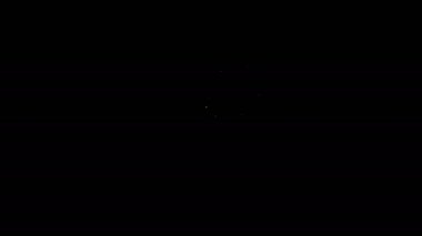 Beyaz çizgi Bal Çubuğu simgesi siyah arkaplanda izole edildi. Tatlı kepçe. 4K Video hareketli grafik canlandırması