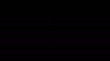 Beyaz çizgi kovanı siyah arka planda izole edilmiş arı simgesi için. Arı kovanı sembolü. Apiary ve arı yetiştiriciliği. Tatlı doğal yemek. 4K Video hareketli grafik canlandırması