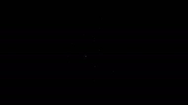 Beyaz çizgi kovanı siyah arka planda izole edilmiş arı simgesi için. Arı kovanı sembolü. Apiary ve arı yetiştiriciliği. Tatlı doğal yemek. 4K Video hareketli grafik canlandırması