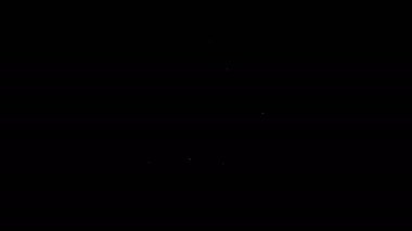 Beyaz çizgi kovanı siyah arka planda izole edilmiş arı simgesi için. Arı kovanı sembolü. Apiary ve arı yetiştiriciliği. Tatlı doğal yemek. 4K Video hareketli grafik canlandırması