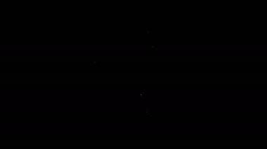 Beyaz çizgi kavanoz bal ikonu siyah arka planda izole. Yiyecek bankası. Tatlı doğal gıda sembolü. 4K Video hareketli grafik canlandırması