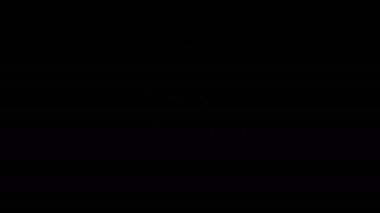 Beyaz çizgi bal peteği dünya haritası ve siyah arka planda izole edilmiş arı ikonu. Dünya arısı günü. Ekolojik olay kavramı. 4K Video hareketli grafik canlandırması