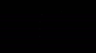Beyaz çizgi kovanı siyah arka planda izole edilmiş arı simgesi için. Arı kovanı sembolü. Apiary ve arı yetiştiriciliği. Tatlı doğal yemek. 4K Video hareketli grafik canlandırması