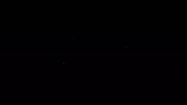 Siyah arka planda izole edilmiş şapka ikonuna sahip beyaz çizgi arıcısı. Özel koruyucu üniforma. 4K Video hareketli grafik canlandırması