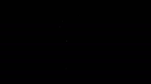 Weiße Linie Tasse Tee mit Honig-Symbol isoliert auf schwarzem Hintergrund. Süße natürliche Nahrung. 4K Video Motion Grafik Animation — Stockvideo