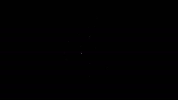 Vit linje kupa för bin ikon isolerad på svart bakgrund. Bikupans symbol. Bikupa och biodling. Söt naturlig mat. 4K Video motion grafisk animation — Stockvideo