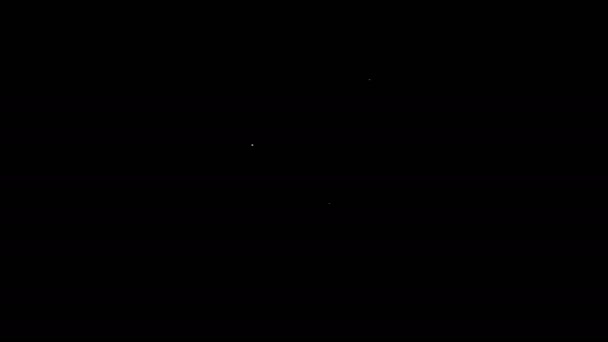 Witte lijn pot honing pictogram geïsoleerd op zwarte achtergrond. Voedselbank. Zoete natuurlijke voedsel symbool. 4K Video motion grafische animatie — Stockvideo