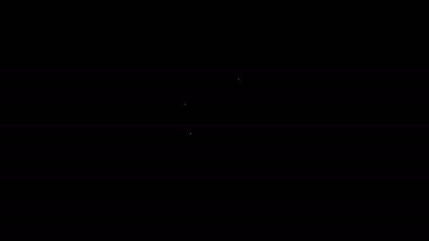 白い線黒の背景に隔離されたハニカムアイコン。蜂蜜の細胞のシンボル。甘い自然食品。4Kビデオモーショングラフィックアニメーション — ストック動画