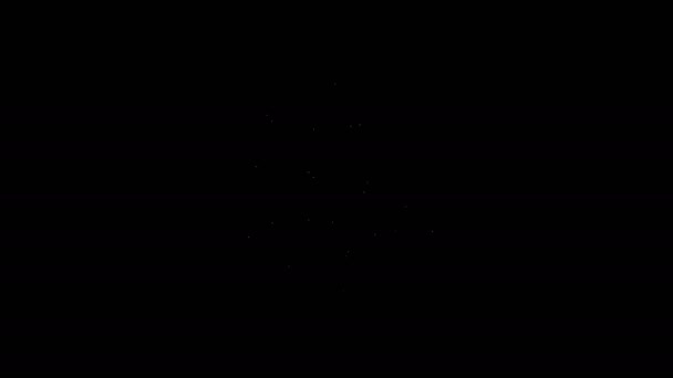 Biała linia Mapa plastra miodu świata i ikona pszczoły izolowane na czarnym tle. Światowy Dzień Pszczół. Koncepcja wydarzenia ekologicznego. 4K Animacja graficzna ruchu wideo — Wideo stockowe