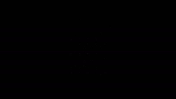 Witte lijn Honingraat pictogram geïsoleerd op zwarte achtergrond. Honing cellen symbool. Zoet natuurlijk voedsel. 4K Video motion grafische animatie — Stockvideo