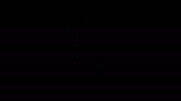 Linea bianca Icona dell'alveare per api isolata su sfondo nero. Simbolo dell'alveare. Apiario e apicoltura. Dolce cibo naturale. Animazione grafica 4K Video motion — Video Stock