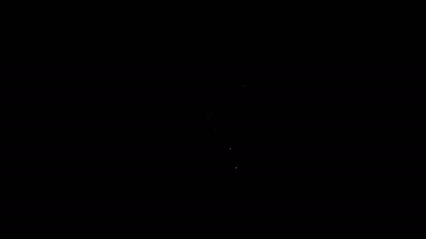 Biała linia Słoik z miodu i miodu dipper trzymać ikonę izolowane na czarnym tle. Bank żywności. Słodkie naturalne jedzenie. Kapusta miodowa. 4K Animacja graficzna ruchu wideo — Wideo stockowe