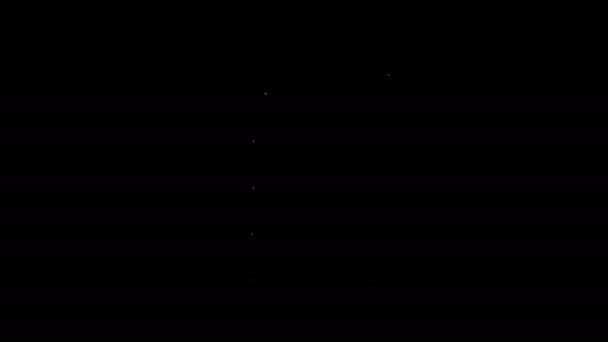 Linea bianca Icona dell'alveare per api isolata su sfondo nero. Simbolo dell'alveare. Apiario e apicoltura. Dolce cibo naturale. Animazione grafica 4K Video motion — Video Stock