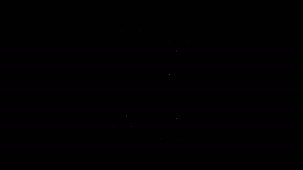 Línea blanca Cañón de madera con icono de miel aislado sobre fondo negro. Animación gráfica de vídeo 4K — Vídeo de stock